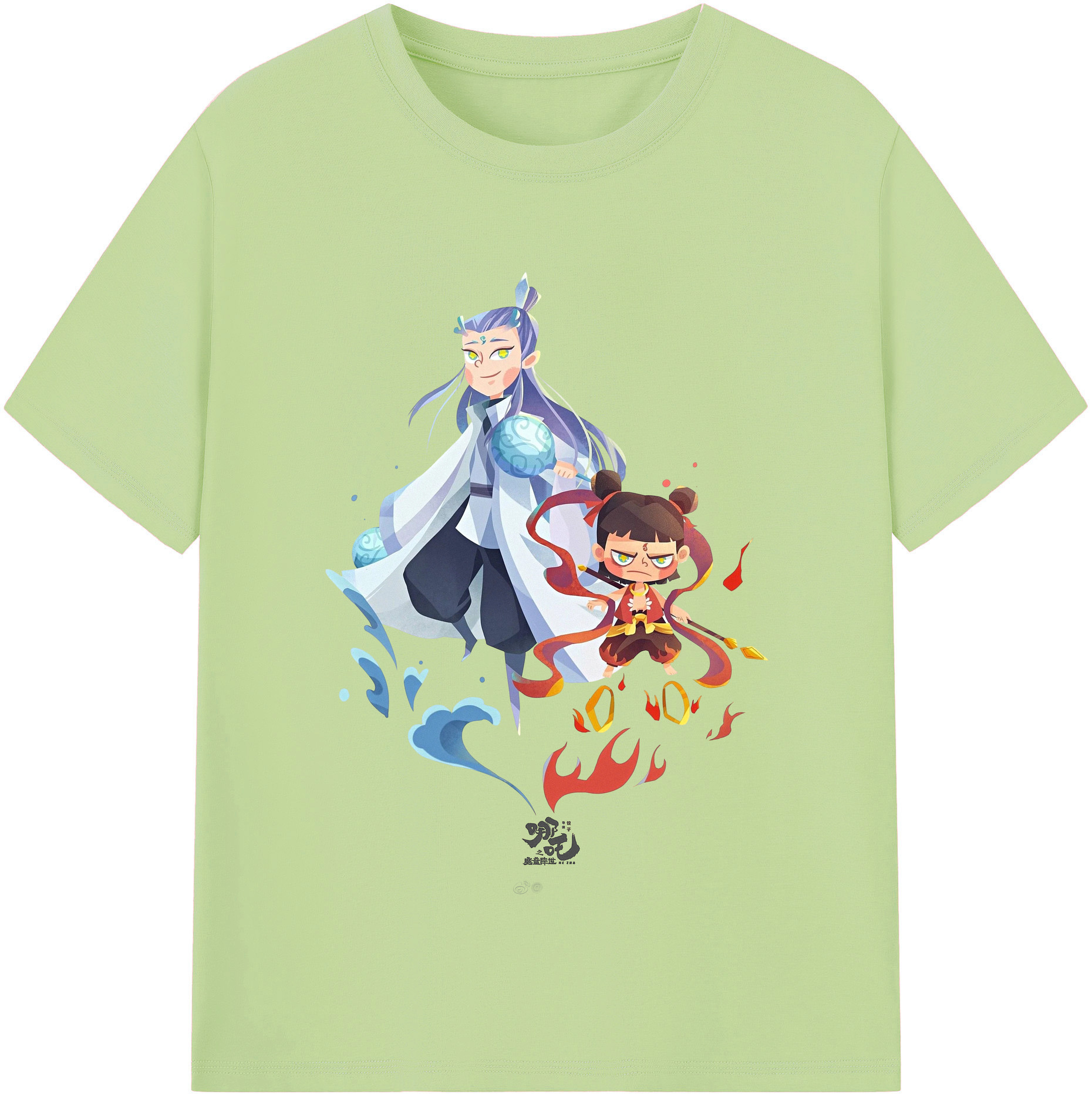 （画像用） Ne Zha 2 ナタ 魔童の大暴れ 綿100％半袖Tシャツ（フロントプリント）